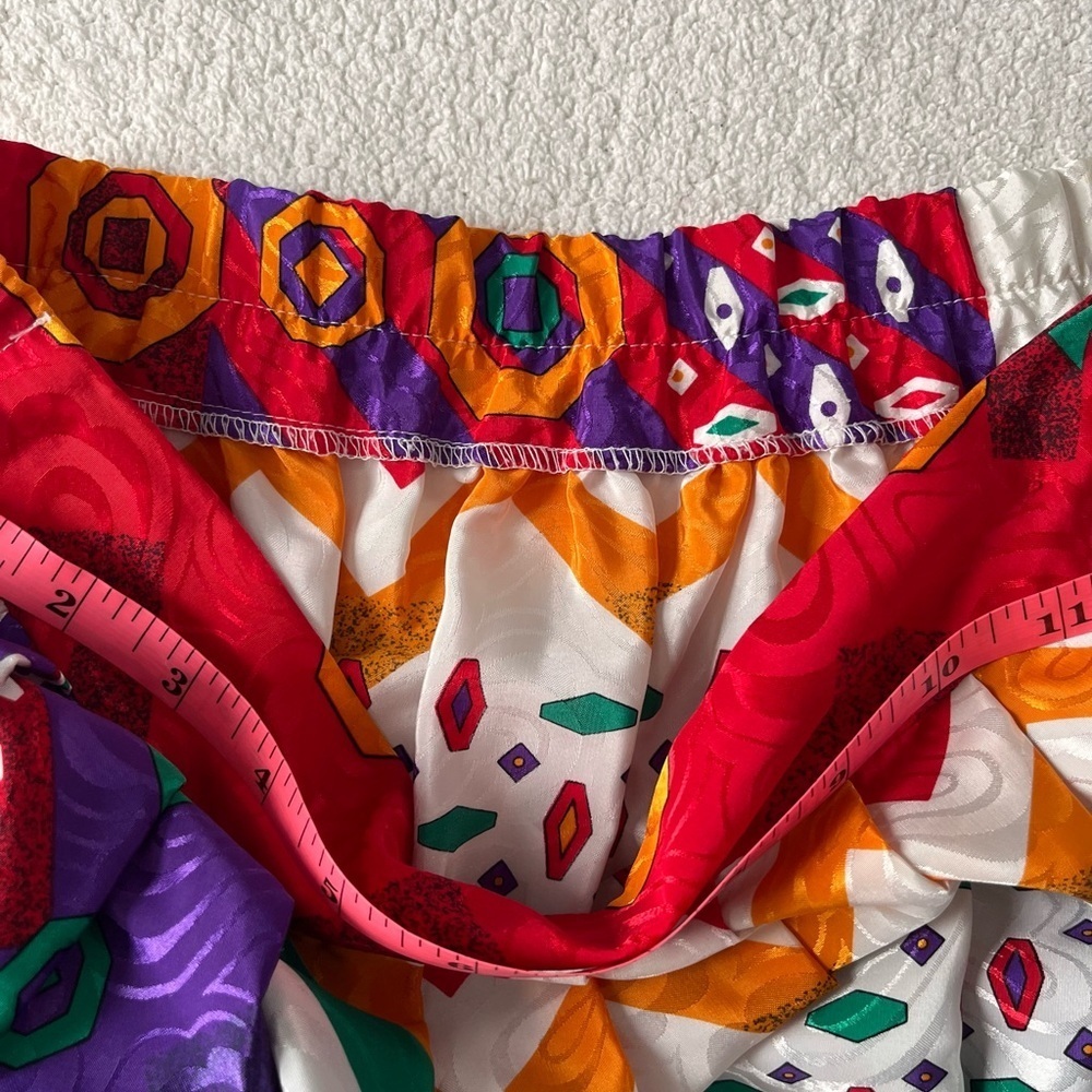 Vintage Jacquard Skirt + Scarf Set, Vibrant Multicolor Print. Women Sz 6 - Picture 7 of 16